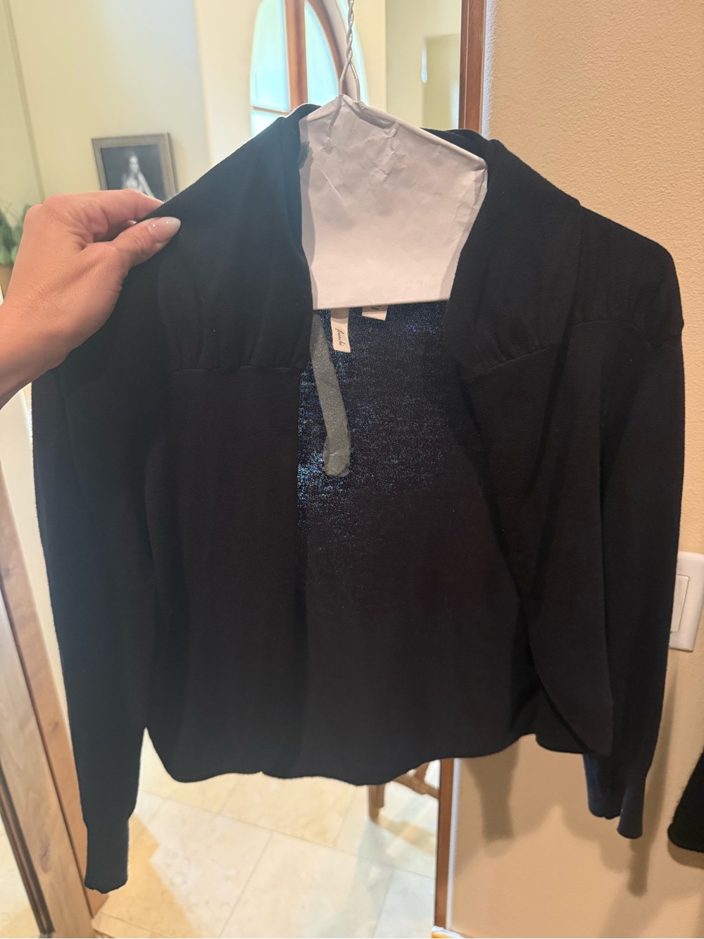 Frenchi Black Open-Front Women's Cardigan Sweater